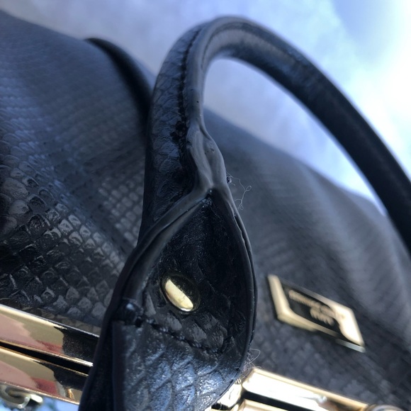 LuLu By LuLu Guinness Reptile Faux Leather Crossbody Bag, Black - Picture 12 of 12